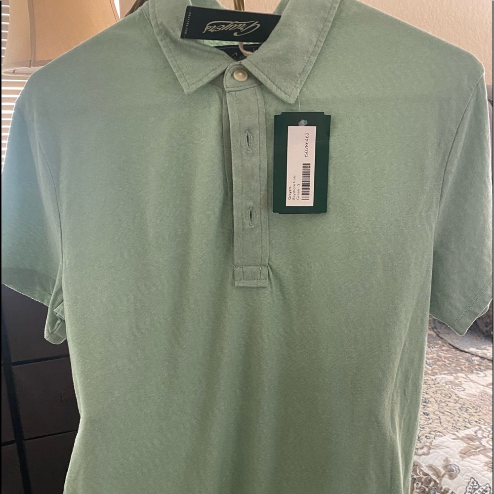 Grayers Bayshore Cross SS Poly Polo - Aspen green -chest 32 to 34 - neck 14-14.5